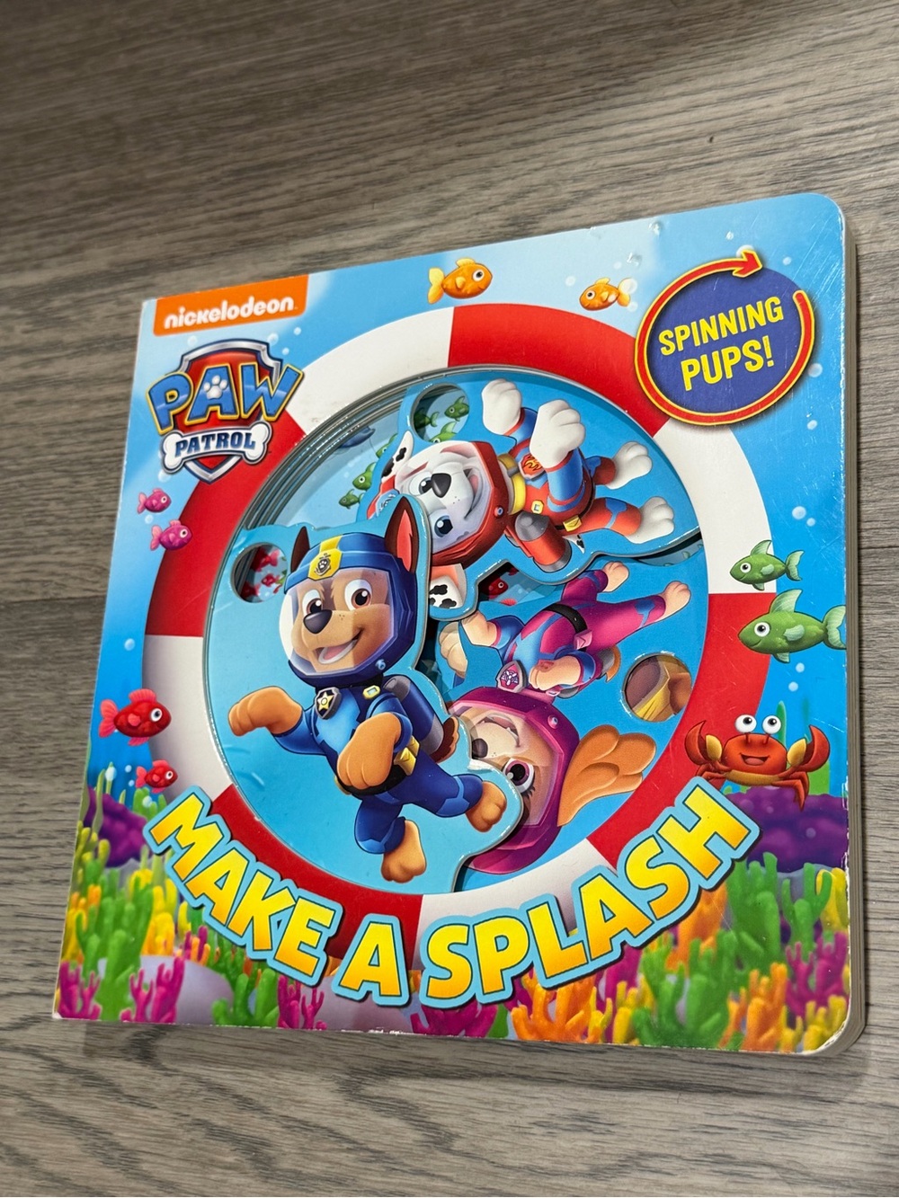 PAW Patrol Make a Splash Interactive Spinning Pups Board Book Megan Roth 2018